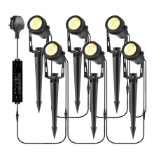 B-right Garden Spotlights Mains Powered,21M Extendable to 8 Garden Spike Lights,12V Low Voltage IP65 Waterproof Outdoor Uplighters LED for Pathway