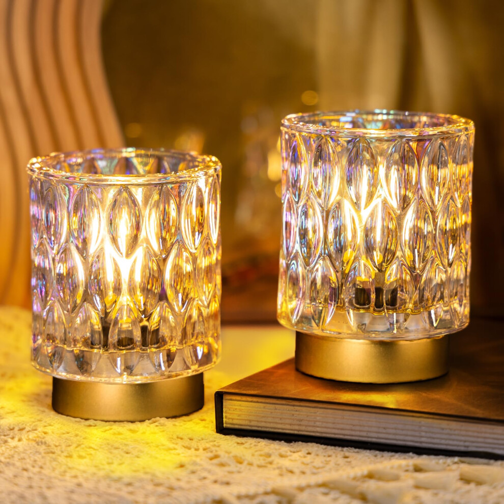 Premier Battery Operated Lamp, Bedside Lamps Set of 2 Timer, Cordless Table Lamp, Mini Battery Operated Lights, Decorative Table Lamps for Bedroom