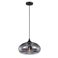 HJXDtech Pendant Light with 28cm Glass Lampsahde, Industrial Vintage Loft Bar E27 Ceiling Hanging Lamp for Kitchen, Dining &Living Room (Silver)