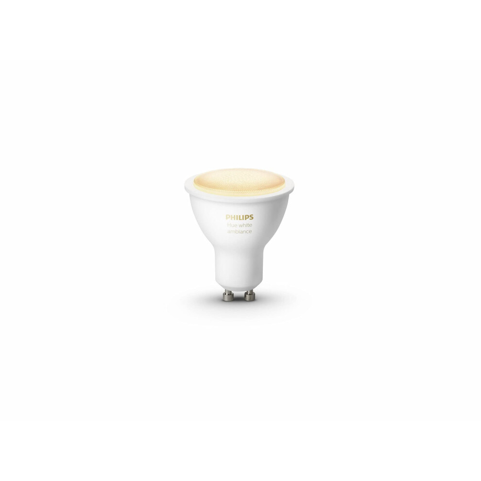 Philips Hue White Ambiance Single Smart Spotlight LED [GU10 Spot] with Bluetooth. Works with Alexa and Google Assistant and Apple HomeKit-image-OPC-PGQ86QD-NEW