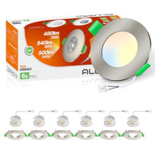 ALUSSO LED Downlights Dimmable 6W, 540lm Ultra Slim Spotlights 68-75mm, IP44 Recessed Lights Warm White 3000K Natural White 4000K Cool White 6500K for