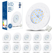 HiBay 10x 5W Recessed Ceiling Lights Ultra Thin LED Downlights IP44 Spotlights White 3000K Warm White Down Lighting for Bathroom Kitchen Soffits