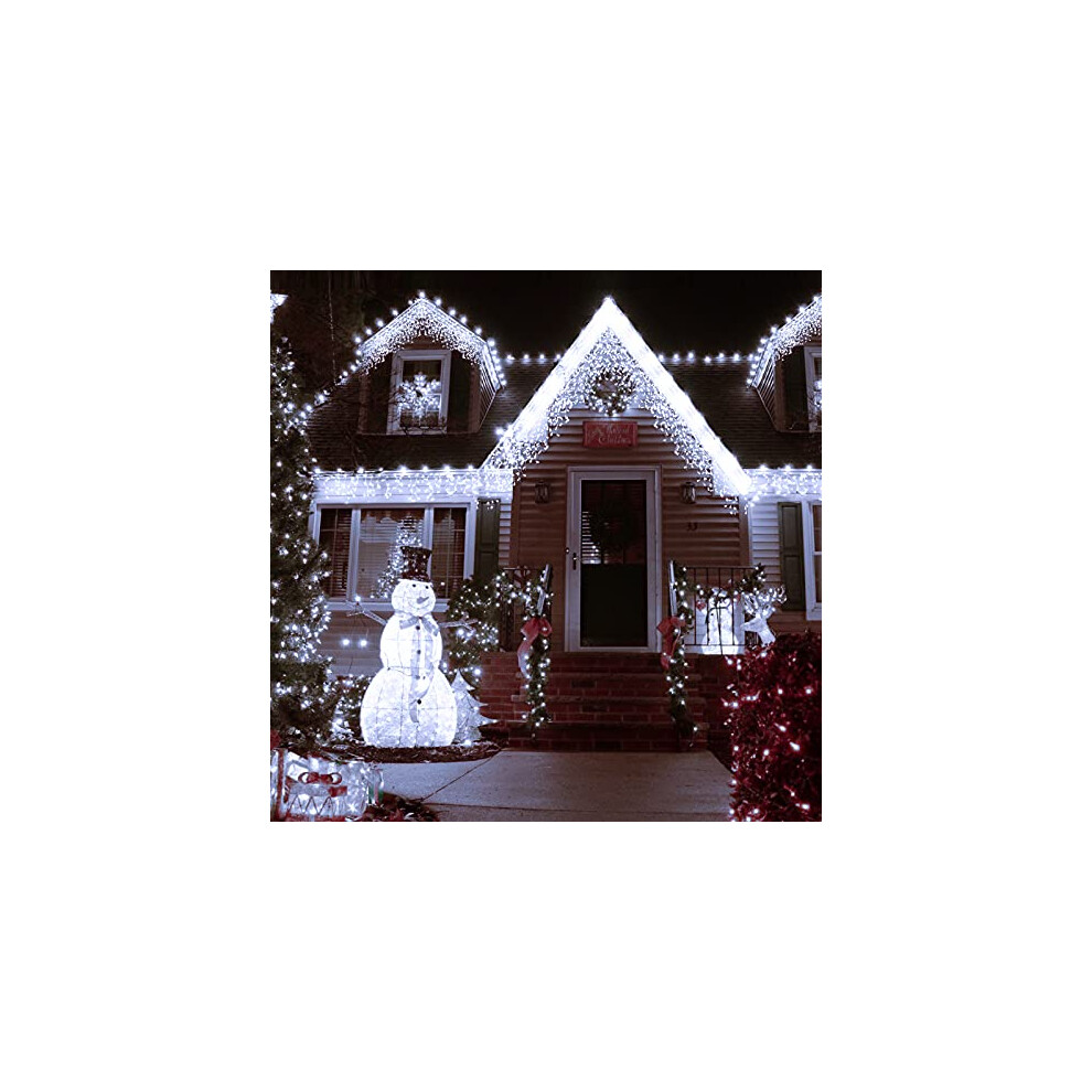 Sumairs Icicle Lights Outdoor, 17M 480 Led Christmas Lights Plug In With Memory, 8 Modes Holiday Lighting, Fairy Lights For Home/Party/Christmas