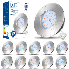 HiBay 10x 5W LED Downlights Recessed Spotlights Ceiling Lights Ultra Thin Downlights Chrome Warm White IP44 Ceiling Spot Light for Bathroom Kitchen,