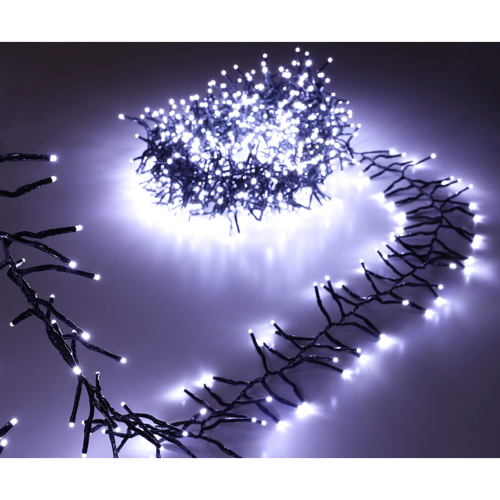 Christmas Concepts? 1000 12M/40FT White LED Cluster Lights With 8 Function Controller - Indoor/Outdoor - Energy Efficient A++ - Christmas Lights-image-OPC-PGQ8758-NEW