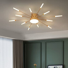 Modern LED Ceiling Light,12+1 Heads Semi Flush Mount Gold Chandeliers Ceiling Lighting for Bedroom Living Room Kitchen Dining Room Restaurant