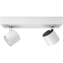 Philips myLiving Star WarmGlow Dimmable LED Spotlight, 2 x 4.5 W LED Light, Instant Start, Easy Installation - White Twin Spot Bar