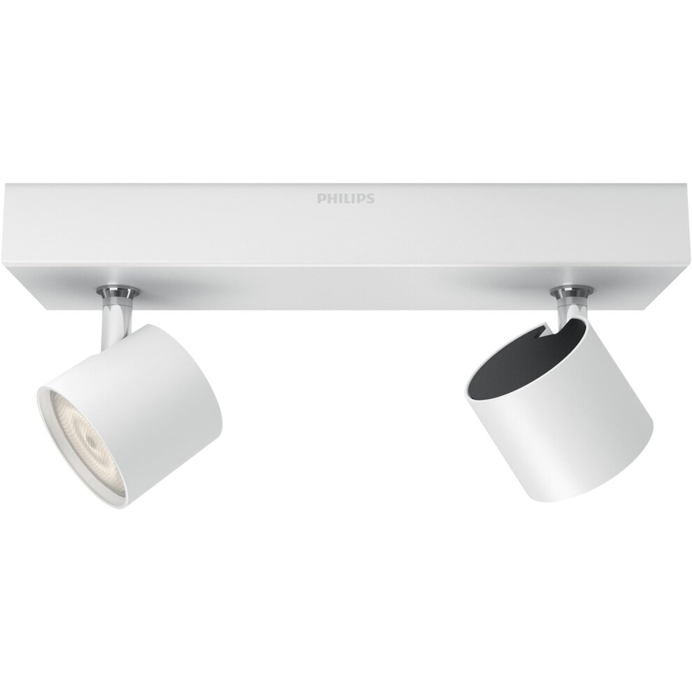 Philips Myliving Star Warmglow Dimmable Led Spot, 2 X 4.5 W Led Instant Start, Easy Installation - Twin Spot Bar Light/White
