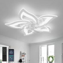 YUNLONG Ceiling Fans with Lights and Remote Quiet DC Fan Light Ceiling Led 6 Speed Dimmable Ceiling Fans with Lamps for Bedrooms Living Room Kids