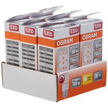 OSRAM LED Superstar Special T SLIM, Dimmable slim LED special lamp, E27 base, Warm white (2700K), replacement for conventional 60W lamp, 6-pack