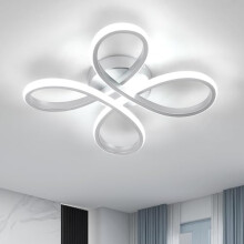 Dorlink Ceiling Lights, Silver Flower Ceiling Light 30W, Creative Flower Shape Chandeliers Ceiling Light for Living Room, Semi Flush Ceiling Light for