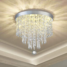 Modern Elegant Crystal Chandelier Lighting,K9 Ceiling Chandeliers Lights, ?250mm, Beaded Light Shade with Clear Acrylic Jewel Droplets,Flush Mount LED