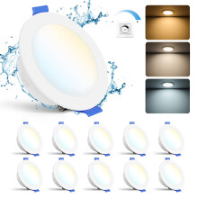 Gr4tec LED Downlights Ceiling Dimmable, 10 x 6W LED Recessed Ceiling Light Warm White Neutral White Cool White, Bathroom Spotlights IP65 Waterproof,