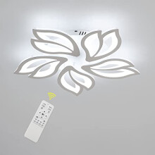 Comely LED Ceiling Light Dimmable, 45W Flower Chandeliers Ceiling Light with Remote Control Colour Changing Bedroom Ceiling Lamp, 5 Leaves Modern