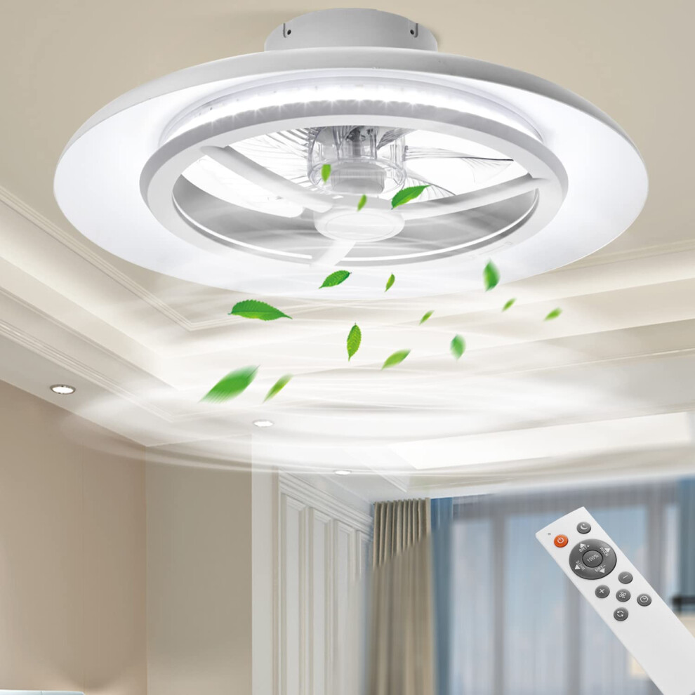 Bkzo Light 55Cm Led Ceiling With Fan, Ceiling Fan S Without Lampshade Wind Speeds Adjustable, Stepless Dimming Modern Fan Ing,