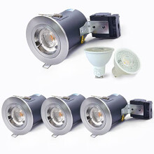 4XSweier IP20 Fire Rated LED Downlights for Ceiling,90 Minute Fire Rated GU10 Downlights, 5W 6000K Cool White Ceiling Recessed Spotlights Fittings