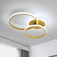 Comely LED Ceiling Light, 42W Gold Chandeliers Ceiling Lights, Modern Flush Mount LED Ceiling Lamp for Living Room Kitchen Office Bedroom Dining Room,