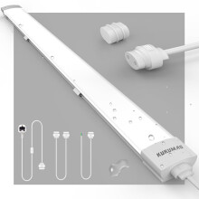 KUKUMAO LED Batten Light 5FT 45W with Plug,6000K Tube Light 5000LM Ceiling Light for Garage Office Cellar Shop Basement School Bathroom Restaurant