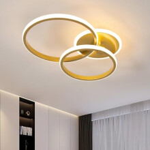 Comely LED Ceiling Lamp Modern, 42W 4700LM Gold Chandeliers Ceiling Lights, Round LED Ceiling Lamp for Living Room Bedroom Dining Room Office, 3000K