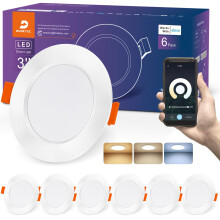 DUSKTEC LED Downlights Ceiling for Alexa, 7W 3in Bluetooth LED Spot Lights, APP & Voice Control Smart Spotlights, Warm White to Daylight Dimmable