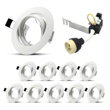 HiBay 10x LED Downlights GU10 Recessed Ceiling Lights Spotlights Round White Spot Light Fittings Indoor 240V