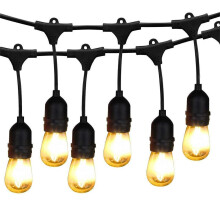 BRIMAX Outdoor String Lights 100FT LED Festoon Lights, Garden String Lights, 30 E27 Sockets, 30 +2 Shatterproof LED Bulbs (2W Warm White) for Patio,