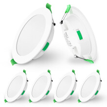 LED Recessed Ceiling Lights, 10W Dimmable Spotlights 28.7mm Ultra-Slim, 3000K Warm 4000K Neutral 6500K Cool Adjustable, ?125-135mm Cutout, Round