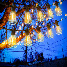Zuske 45M/150FT Festoon Lights Outdoor Mains Powered, Garden String Lights with 73+3 LED Shatterproof Bulbs, IP65 Weatherproof for Outside Backyard