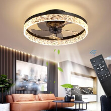 Quiet Ceiling Fans with Lights Remote Control, Modern Lighting Fan Ceiling Light LED Dimmable Ceiling Fan Lamps for Bedroom Living Room, Fan