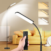 LED Uplighter Floor Lamp Adjust freely, 18W 1800LM Dimmable Floor Standing Lamp with Remote & Touch Control, 1min Installation, Standard Eye Caring