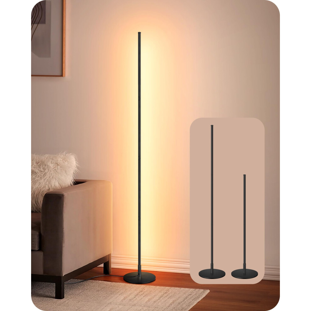EDISHINE LED Floor Lamp, 146cm Minimalist Dimmable Standing Lamp with Foot Switch, Stepless Dimming, Tall Corner Lamp for Living Room, Bedroom,-image-OPC-PGQ8BFQ-NEW