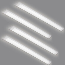 HUMIGA 4 Pack 5FT LED Batten Light, 50W 4500LM Slim Profile Wide Tube Lighting for Ceiling of Indoor Home Garage Shop Office, PC Body, Neutral White