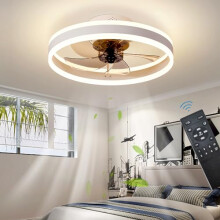 OMGPFR LED Ceiling Fans with Lights Reversible Remote, 6 Speeds Modern Bedroom Fan Ceiling Light Quiet Dimmable Small Ceiling Fan Light for Living