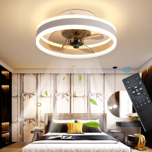 LED Ceiling Fans with Lights Reversible Remote, 6 Speeds Modern Bedroom Fan Ceiling Light Quiet Dimmable Small Ceiling Fan Light for Living Room,
