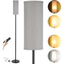 Aooshine Grey Corner Floor Lamp with Remote, Stepless Dimmable 3000K-6000K, 64.57in Tall Living Room Standing Lamp, 9W Bulb, ZGB0535