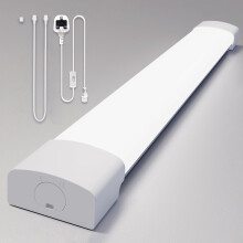 Amdelne 6000K Led Batten Light, 4FT 120CM, 36W Plug in Ceiling Light, IP65 Led Ceiling Strip Lights for Workshop, Office, Bedroom, Living Room, Wall,