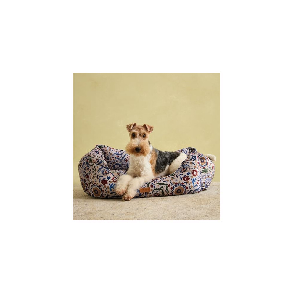 Rosewood x Joules Festival Floral Box Bed for Dogs, Medium Dog Bed, Padded Sides, Non-Slip Base, Luxury Pet Bed for Medium Dogs