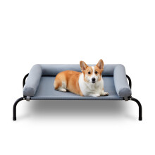 TJSOULER outdoor Dog Bed with Removable Bloster, Cooling Raised Dog Bed for Small to Medium Dogs, Breathable Washable Mesh, Elevated Dog Bed for Home