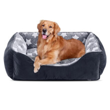 MIXJOY Extra Large Dog Bed(107x76cm), Super Soft Cosy Rectangle Dog Beds, Grey Washable Pet Bed, Good for Golden Retriever, Labrador?German