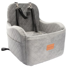 Lealchum Dog Booster Car Seat for Small/Medium Dogs,Ultra Soft Fabric Car Dog Seat with Elevated Cushion,Fully Detachable and Washable Pet Car Seat