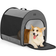 Petsfit Portable Dog Crate, Dog Travel Crate - 26.5 Inch Lightweight, Roomy, Easy to Set Up, Dog Kennel Indoor with Thick Mat, Sturdy Soft Dog Crate