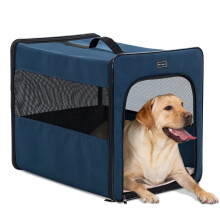 Petsfit Dog Travel Crate Lightweight Dog Crate,Portable Dog Crate,Foldable Fabric Extra Large Dog Crate with Fleece Mat, Blue