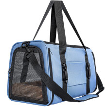 Petsfit Cat Car Carrier, Cat Travel Carrier with Upgraded Patented Car Buckle, Portable DogTransport Carrier,Kitten Travel Carrier with Shoulder