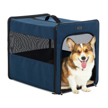 Petsfit Dog Travel Crate,Collapsible Dog Crate, Upgrade Zipper and Strengthen The Seam, to Prevent from Escaping,Soft Dog Crate with Fleece Mat