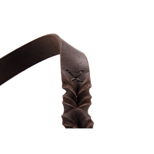 Hunter HUNTER Sansibar SOLID Adjustable Leather Dog Lead Braided Durable Elegant 2 x 200 cm Dark Brown 2