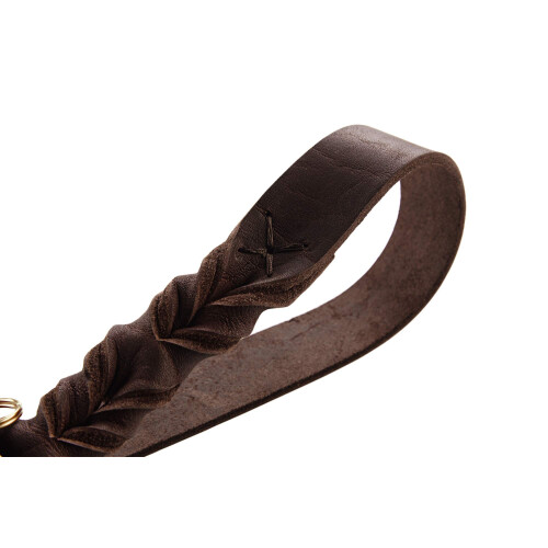 Hunter HUNTER Sansibar SOLID Adjustable Leather Dog Lead Braided Durable Elegant 2 x 200 cm Dark Brown 1