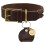 Hunter HUNTER SANSIBAR SOLID Leather Dog Collar Heavy Duty Grip Braided 50 (S-M) Dark Brown 1