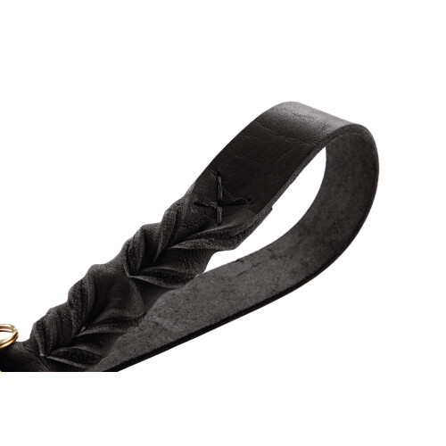 Hunter HUNTER Sansibar SOLID Adjustable Dog Lead Leather Braided Heavy Duty Elegant 2 x 200 cm Black 1