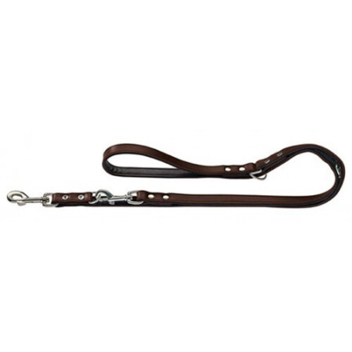 Hunter HUNTER Nickel-Plated Split-Leather Basic Training Lead Rope, 13 x 200 cm, Medium, Brown/Nappa Black