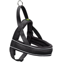 Hunter Racing Norwegian harness for dogs, nylon, reflective, coat-friendly, Black, L